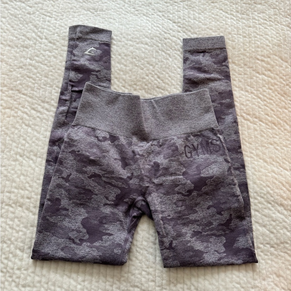 Purple Camo Gymshark Leggings Size S